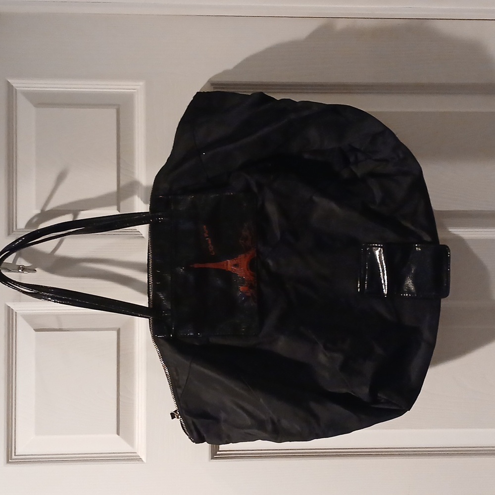 Black water resistant tote